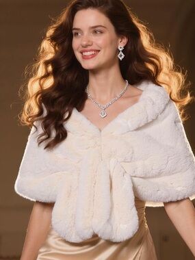 BABYOND Cream Faux Fur Jacket - Soft Cream
